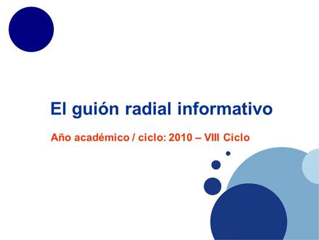 El guión radial informativo