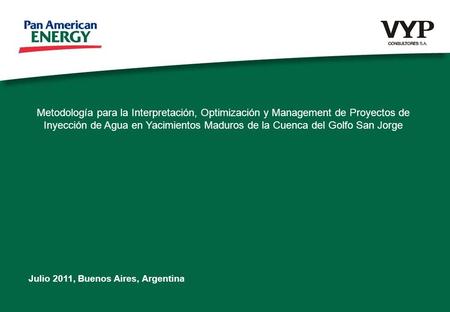 Metodología para la Interpretación, Optimización y Management de Proyectos de Inyección de Agua en Yacimientos Maduros de la Cuenca del Golfo San Jorge.