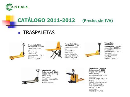 CATÁLOGO (Precios sin IVA)