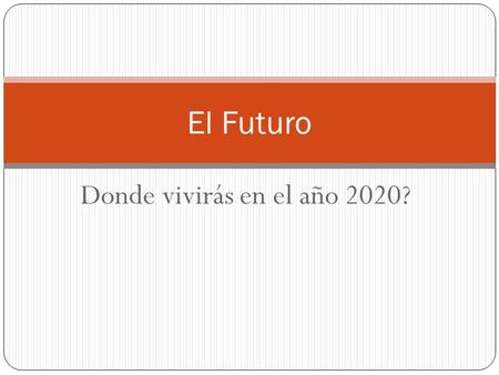 El Futuro Donde vivirás en el año 2020?.
