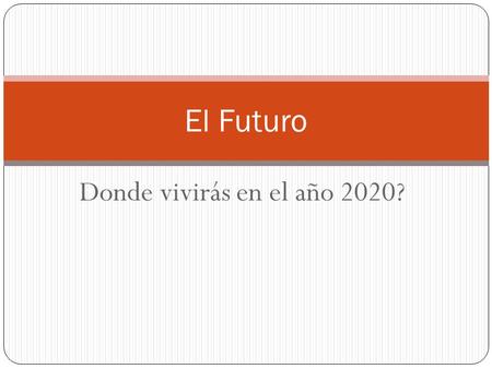 El Futuro Donde vivirás en el año 2020?.
