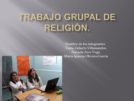 Trabajo grupal de religión.