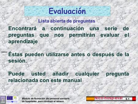 Evaluación Lista abierta de preguntas