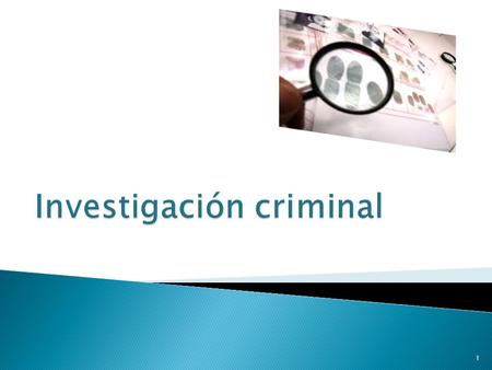 Investigación criminal
