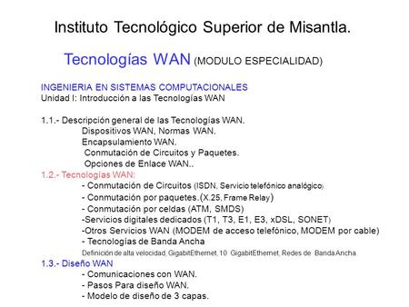 Instituto Tecnológico Superior de Misantla.