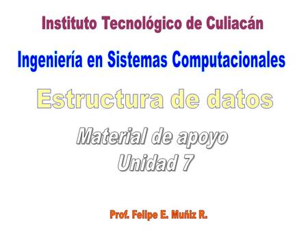 Material de apoyo Unidad 7 Estructura de datos