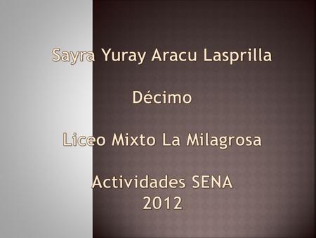 Sayra Yuray Aracu Lasprilla Liceo Mixto La Milagrosa