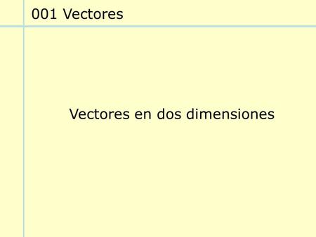 001 Vectores Vectores en dos dimensiones.