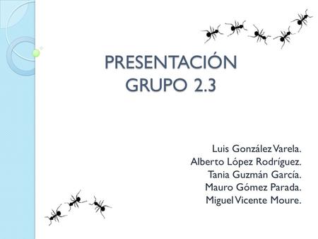 PRESENTACIÓN GRUPO 2.3 Luis González Varela. Alberto López Rodríguez.