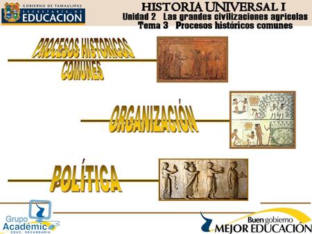 PROCESOS HISTORICOS COMUNES ORGANIZACIÓN POLÍTICA.