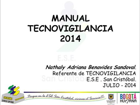 MANUAL TECNOVIGILANCIA 2014