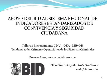 Taller de Entrenamiento ONU – OEA - MJSyDH