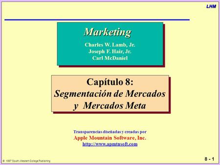 Marketing Capítulo 8: Segmentación de Mercados y Mercados Meta