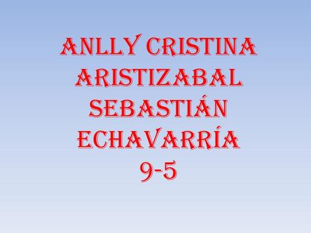 Anlly cristina aristizabal Sebastián Echavarría 9-5.