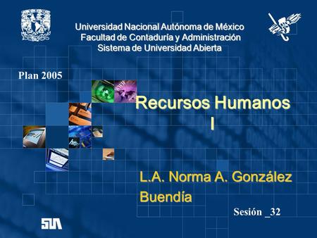 Recursos Humanos I L.A. Norma A. González Buendía Plan 2005 Sesión _32