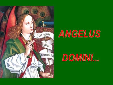 ANGELUS DOMINI....