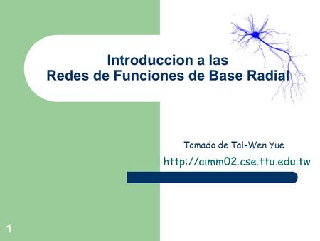 Introduccion a las Redes de Funciones de Base Radial