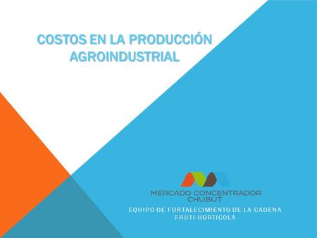 Costos en la producción agroindustrial