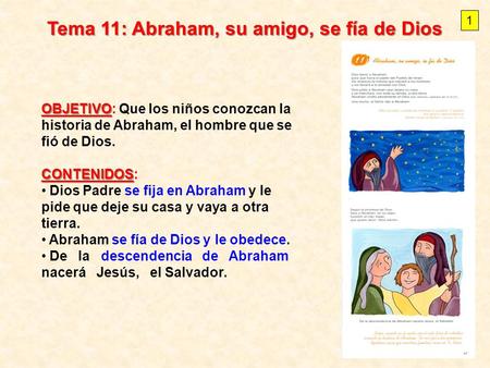 Tema 11: Abraham, su amigo, se fía de Dios