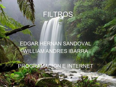 FILTROS EDGAR HERNAN SANDOVAL WILLIAM ANDRES IBARRA PROGRAMACION E INTERNET.