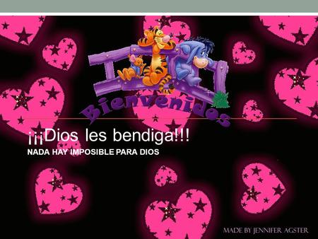 ¡¡¡Dios les bendiga!!! NADA HAY IMPOSIBLE PARA DIOS