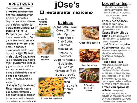 jOse’s El restaurante mexicano