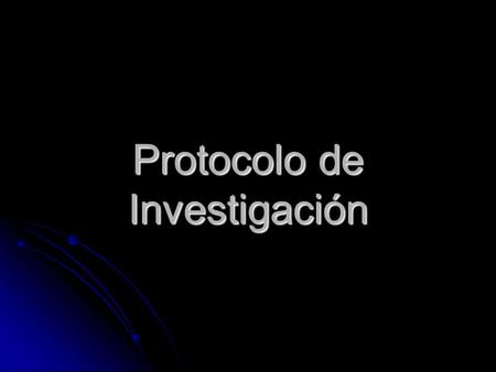 Protocolo de Investigación