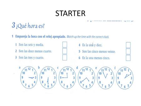 STARTER LEER (READING)- Read and complete the sentences.