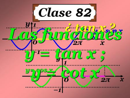 Las funciones y = tan x ; y = cot x