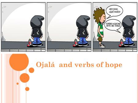 3U4L1 Ojalá and verbs of hope V ERBS OF H OPE P.217 TEXTO Desear Esperar Querer + QUE + DIFFERENT SUBJECT + Desear = to wishEsperar = to hopeQuerer =