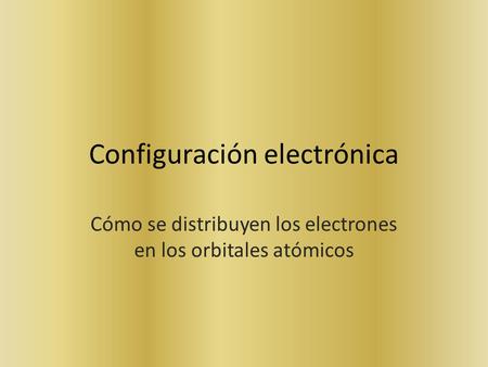 Configuración electrónica