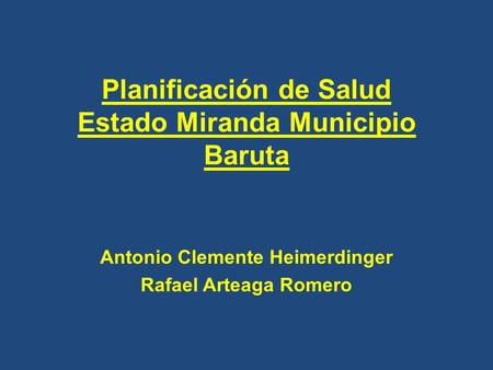 Planificación de Salud Estado Miranda Municipio Baruta