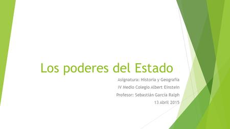 Los poderes del Estado Asignatura: Historia y Geografía