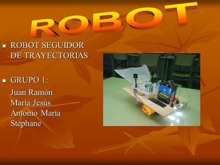ROBOT ROBOT SEGUIDOR DE TRAYECTORIAS GRUPO 1: