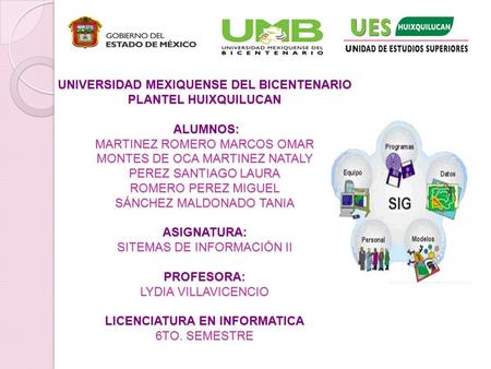 UNIVERSIDAD MEXIQUENSE DEL BICENTENARIO PLANTEL HUIXQUILUCAN ALUMNOS: MARTINEZ ROMERO MARCOS OMAR MONTES DE OCA MARTINEZ NATALY PEREZ SANTIAGO LAURA ROMERO.