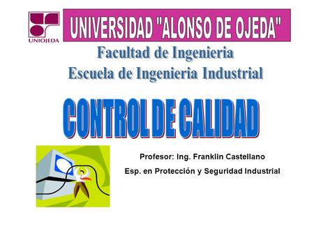 Profesor: Ing. Franklin Castellano Esp. en Protección y Seguridad Industrial.