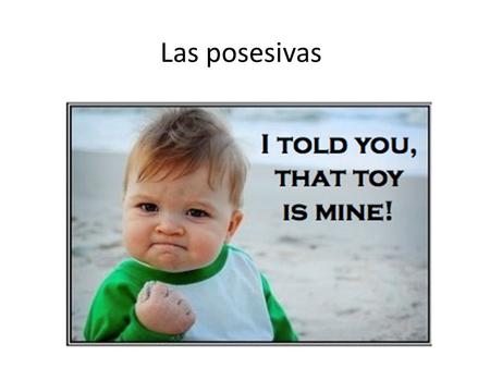 Las posesivas. Lo basico Mi- my Tu- your Su- his/ her/ your(Usted) Nuestro, nuestra- our Su- their/ your (Plural)