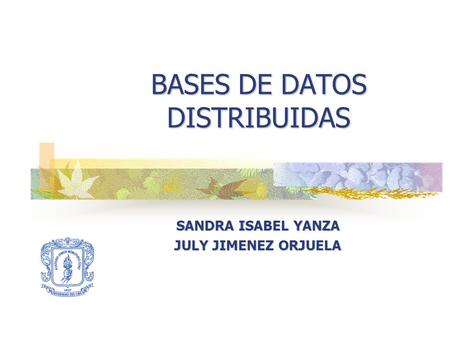 BASES DE DATOS DISTRIBUIDAS