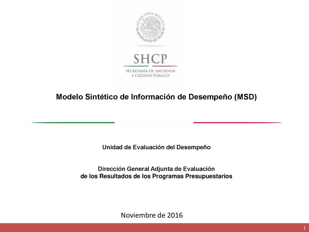 Modelo Sintético de Información de Desempeño (MSD) - ppt descargar