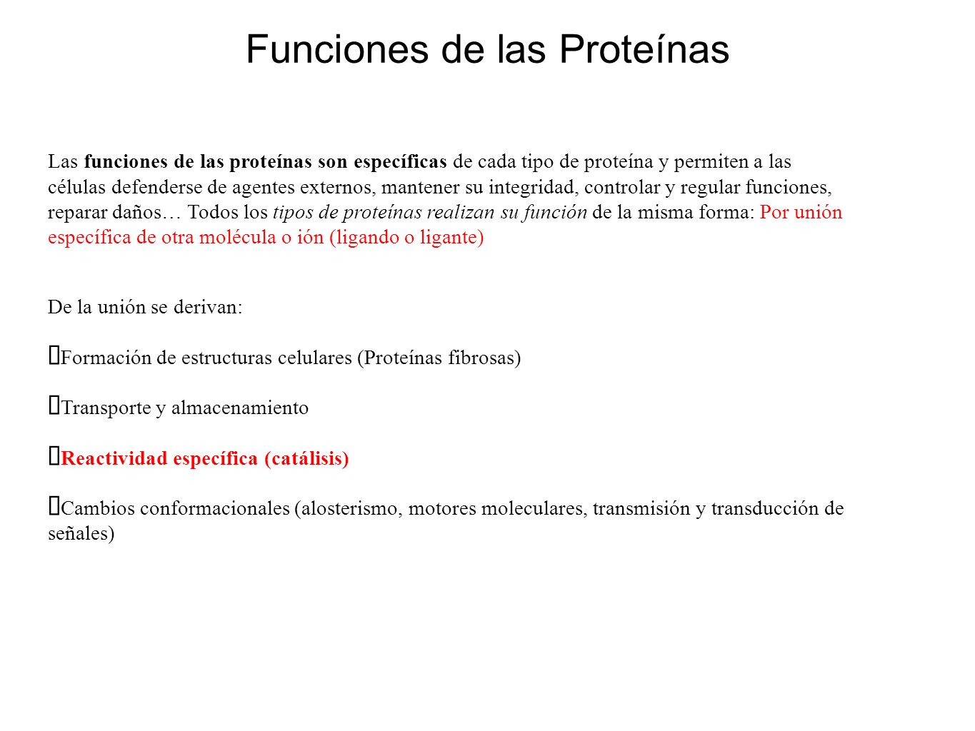Funciones de las Proteínas - ppt descargar