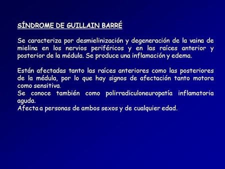SÍNDROME DE GUILLAIN BARRÉ
