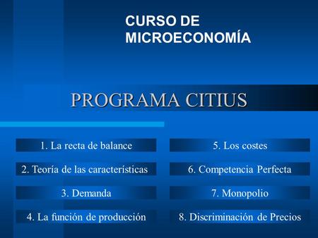 CURSO DE MICROECONOMÍA