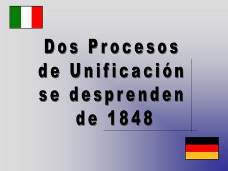 Dos Procesos de Unificación se desprenden de 1848.