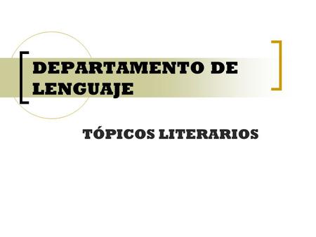 DEPARTAMENTO DE LENGUAJE