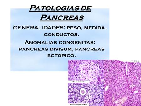 Patologias de Pancreas