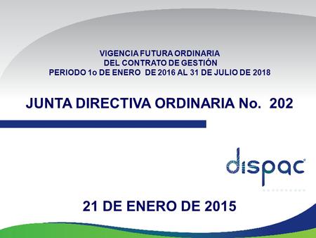JUNTA DIRECTIVA ORDINARIA No DE ENERO DE 2015