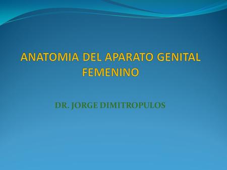 ANATOMIA DEL APARATO GENITAL FEMENINO