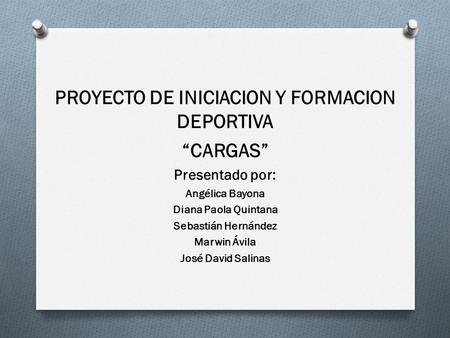 PROYECTO DE INICIACION Y FORMACION DEPORTIVA