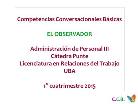 Competencias Conversacionales Básicas