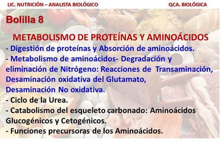METABOLISMO DE PROTEÍNAS Y AMINOÁCIDOS